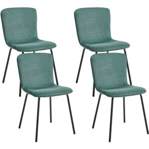 BELIANI Set of 4 Dining Chairs CALDWELL Fabric Green BELIANI Set of 4 Dining Chairs CALDWELL Fabric Green