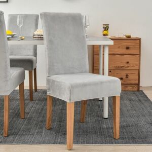 BARES Velvet Chair Cover, Stretch Spandex with Elastic Band, Large Velvet Lady Dining Chair for Restaurant Hotel Party Banquet (Light Grey,4 Pack) BARES Velvet Chair Cover, Stretch Spandex with Elastic Band, Large Velvet Lady Dining Chair for Restaurant Hotel Party Banquet (Light Grey,4 Pack)