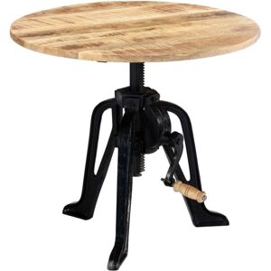 BONNEVIE Side Table 60x(46-63) cm Solid Mango Wood and Cast Iron CFW489815 BONNEVIE Side Table 60x(46-63) cm Solid Mango Wood and Cast Iron CFW489815