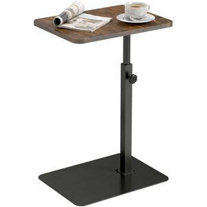 HOMCOM Side Table, C Shaped End Table with Adjustable Height and Metal Base HOMCOM Side Table, C Shaped End Table with Adjustable Height and Metal Base
