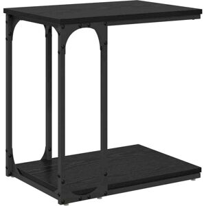 Side Table with Shelf Black oak 50 x 35 x 52 cm Engineered wood vidaXL Side Table with Shelf Black oak 50 x 35 x 52 cm Engineered wood vidaXL