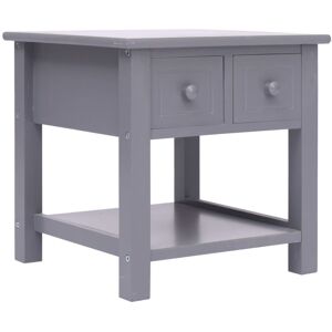 Side Table Grey 40x40x40 cm Paulownia Wood Vidaxl Side Table Grey 40x40x40 cm Paulownia Wood Vidaxl