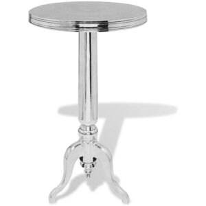 Side Table Round Aluminium Silver vidaXL Side Table Round Aluminium Silver vidaXL