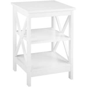 Beliani White FOSTER Side Table - 2-Tier Scandinavian MDF Storage Beliani White FOSTER Side Table - 2-Tier Scandinavian MDF Storage