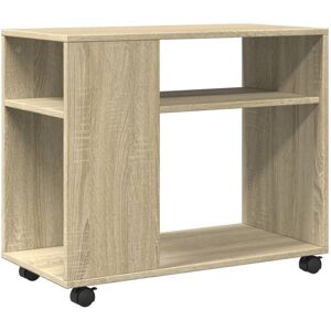 Vidaxl - Side Table with Wheels Sonoma Oak 70x35x60 cm Engineered Wood Vidaxl - Side Table with Wheels Sonoma Oak 70x35x60 cm Engineered Wood