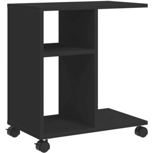 Vidaxl - Side Table with Wheels Black 50x30x55 cm Engineered Wood Vidaxl - Side Table with Wheels Black 50x30x55 cm Engineered Wood