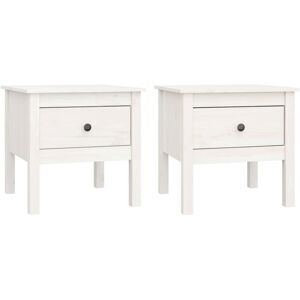 Vidaxl - Side Tables 2 pcs White 50x50x49 cm Solid Wood Pine Vidaxl - Side Tables 2 pcs White 50x50x49 cm Solid Wood Pine