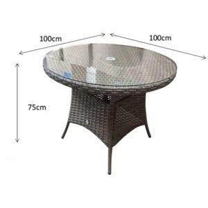 Signature Weave - Florence Wicker 4 Seater Round Dining Table Brown 100cm Signature Weave - Florence Wicker 4 Seater Round Dining Table Brown 100cm