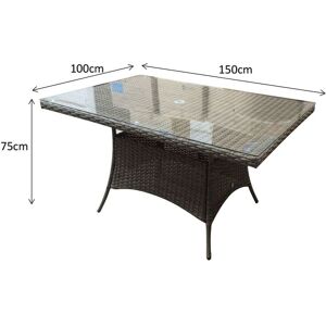 Signature Weave Florence Wicker 6 Seater Rectangular Dining Table Brown Signature Weave Florence Wicker 6 Seater Rectangular Dining Table Brown