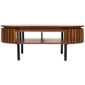 Slatted Rectangular Coffee Table - Mango Wood - L55 x W110 x H42 cm Slatted Rectangular Coffee Table - Mango Wood - L55 x W110 x H42 cm