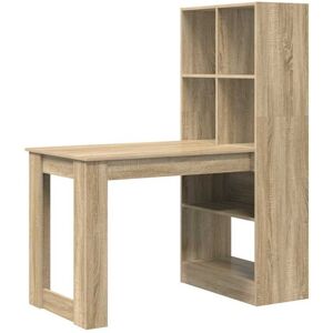 Desk with Shelf Sonoma oak 122 x 67 x 145 cm Engineered Wood vidaXL Desk with Shelf Sonoma oak 122 x 67 x 145 cm Engineered Wood vidaXL