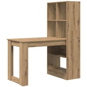 Desk with Shelf Artisan oak 122 x 67 x 145 cm Engineered Wood Vidaxl Desk with Shelf Artisan oak 122 x 67 x 145 cm Engineered Wood Vidaxl