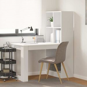 Desk with Shelf White 122 x 67 x 145 cm Engineered Wood Vidaxl Desk with Shelf White 122 x 67 x 145 cm Engineered Wood Vidaxl
