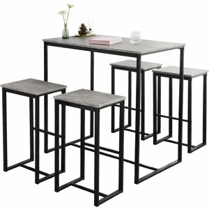 OGT15-HG,Dining Set Breakfast Bar Set Bar Set-1 Bar Table and 4 Stools,Grey Tops - Sobuy OGT15-HG,Dining Set Breakfast Bar Set Bar Set-1 Bar Table and 4 Stools,Grey Tops - Sobuy