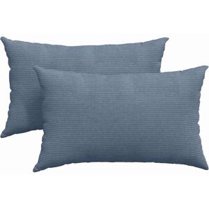 Sofa Pillows 2 pcs Blue 50 x 30 cm Corduroy Fabric vidaXL Sofa Pillows 2 pcs Blue 50 x 30 cm Corduroy Fabric vidaXL