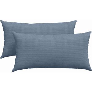 Sofa Pillows 2 pcs Blue 80 x 40 cm Corduroy Fabric vidaXL Sofa Pillows 2 pcs Blue 80 x 40 cm Corduroy Fabric vidaXL
