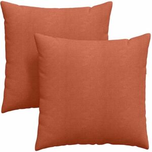Sofa Pillows 2 pcs Red Orange 80 x 80 cm Corduroy Fabric vidaXL Sofa Pillows 2 pcs Red Orange 80 x 80 cm Corduroy Fabric vidaXL