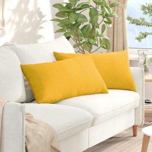 Sofa Pillows 2 pcs Light Yellow 80 x 40 cm Corduroy Fabric vidaXL Sofa Pillows 2 pcs Light Yellow 80 x 40 cm Corduroy Fabric vidaXL