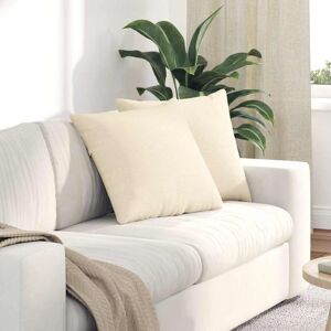 Sofa Pillows 2 pcs Cream 50 x 50 cm Corduroy Fabric vidaXL Sofa Pillows 2 pcs Cream 50 x 50 cm Corduroy Fabric vidaXL