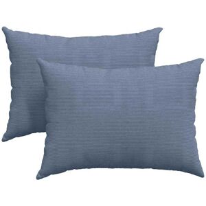 Sofa Pillows 2 pcs Blue 70 x 50 cm Corduroy Fabric vidaXL Sofa Pillows 2 pcs Blue 70 x 50 cm Corduroy Fabric vidaXL