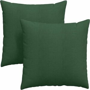 Sofa Pillows 2 pcs Dark Green 80 x 80 cm Corduroy Fabric vidaXL Sofa Pillows 2 pcs Dark Green 80 x 80 cm Corduroy Fabric vidaXL
