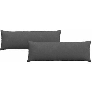 Sofa Pillows 2 pcs Dark Grey 120 x 40 cm Corduroy Fabric vidaXL Sofa Pillows 2 pcs Dark Grey 120 x 40 cm Corduroy Fabric vidaXL