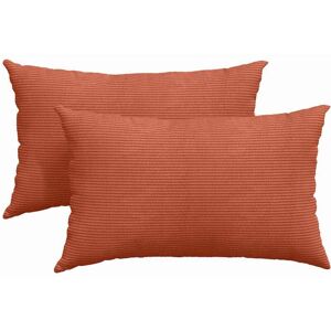 Sofa Pillows 2 pcs Red Orange 50 x 30 cm Corduroy Fabric vidaXL Sofa Pillows 2 pcs Red Orange 50 x 30 cm Corduroy Fabric vidaXL