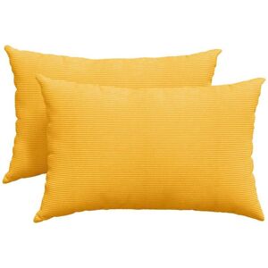 Sofa Pillows 2 pcs Light Yellow 60 x 40 cm Corduroy Fabric vidaXL Sofa Pillows 2 pcs Light Yellow 60 x 40 cm Corduroy Fabric vidaXL