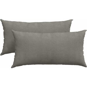 Sofa Pillows 2 pcs Light Grey 80 x 40 cm Corduroy Fabric vidaXL Sofa Pillows 2 pcs Light Grey 80 x 40 cm Corduroy Fabric vidaXL