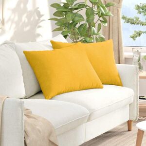 Sofa Pillows 2 pcs Light Yellow 70 x 50 cm Corduroy Fabric vidaXL Sofa Pillows 2 pcs Light Yellow 70 x 50 cm Corduroy Fabric vidaXL