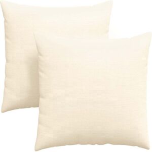 Sofa Pillows 2 pcs Cream 60 x 60 cm Corduroy Fabric vidaXL Sofa Pillows 2 pcs Cream 60 x 60 cm Corduroy Fabric vidaXL