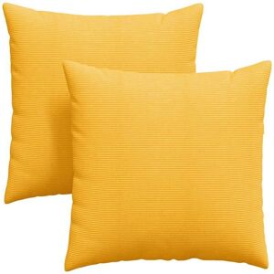 Sofa Pillows 2 pcs Light Yellow 60 x 60 cm Corduroy Fabric vidaXL Sofa Pillows 2 pcs Light Yellow 60 x 60 cm Corduroy Fabric vidaXL