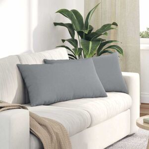 Sofa Pillows 2 pcs Light Grey 80 x 40 cm Fabric vidaXL Sofa Pillows 2 pcs Light Grey 80 x 40 cm Fabric vidaXL