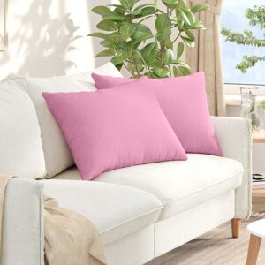 Sofa Pillows 2 pcs Pink 70 x 50 cm Fabric vidaXL Sofa Pillows 2 pcs Pink 70 x 50 cm Fabric vidaXL
