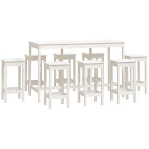 9 Piece Bar Set White Solid Wood Pine Vidaxl 9 Piece Bar Set White Solid Wood Pine Vidaxl