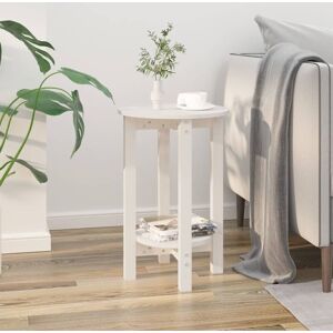 Coffee Table White ø 40x60 cm Solid Wood Pine Vidaxl Coffee Table White ø 40x60 cm Solid Wood Pine Vidaxl