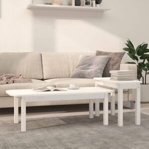 Vidaxl - 2 Piece Coffee Table Set White Solid Wood Pine Vidaxl - 2 Piece Coffee Table Set White Solid Wood Pine