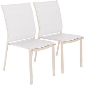SWEEEK Aluminum Garden Chairs - Stackable, Modern, Beige SWEEEK Aluminum Garden Chairs - Stackable, Modern, Beige