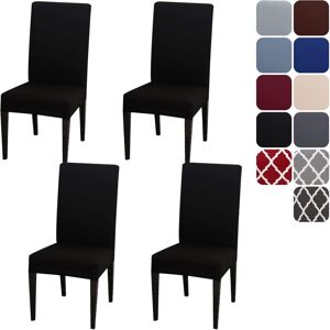CSPARKV Stretch Chair Covers Set of 4, (Black) Universal Dining Room Chair Protector Cover Removable Washable Modern Durable for Home Hotel Restaurant Party CSPARKV Stretch Chair Covers Set of 4, (Black) Universal Dining Room Chair Protector Cover Removable Washable Modern Durable for Home Hotel Restaurant Party
