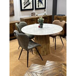 Surya Marble Round Dining Table Top - Natural Marble/Mango Wood - L120 x W120 x H76 cm - Assembly Required Surya Marble Round Dining Table Top - Natural Marble/Mango Wood - L120 x W120 x H76 cm - Assembly Required