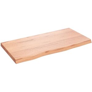 Table Top Light Brown 80x40x(2-4) cm Treated Solid Wood Oak Vidaxl Table Top Light Brown 80x40x(2-4) cm Treated Solid Wood Oak Vidaxl