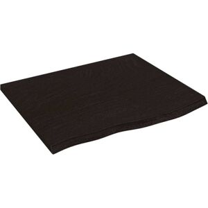 Table Top Dark Brown 60x50x2 cm Treated Solid Wood Oak Vidaxl Table Top Dark Brown 60x50x2 cm Treated Solid Wood Oak Vidaxl