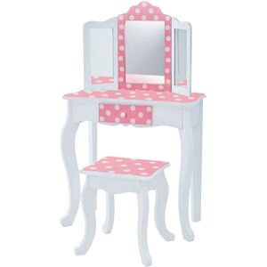 Teamson Kids Gisele 2-pc. Polka Dot Print Wooden Vanity Set, Pink/White Teamson Kids Gisele 2-pc. Polka Dot Print Wooden Vanity Set, Pink/White