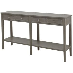 The Serene Collection Four Drawer Console Table - Wood - L40 x W160 x H86 cm - Grey The Serene Collection Four Drawer Console Table - Wood - L40 x W160 x H86 cm - Grey