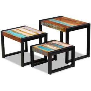 Vidaxl - Three Piece Nesting Tables Solid Reclaimed Wood Vidaxl - Three Piece Nesting Tables Solid Reclaimed Wood