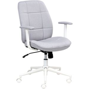 Beliani - Traditional Modern Office Chair Fabric Swivel Adjustable with Armrests Grey Carlton Beliani - Traditional Modern Office Chair Fabric Swivel Adjustable with Armrests Grey Carlton