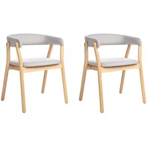 Beliani Mylo - 2 Dining Chairs, Gray, Wooden Legs - Dining Chairs Beliani Mylo - 2 Dining Chairs, Gray, Wooden Legs - Dining Chairs