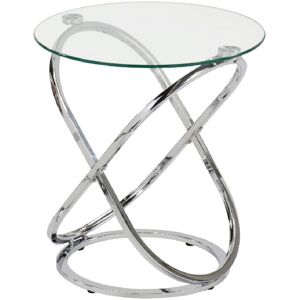 Vanity Living - Round Sofa Table for Living Room Furniture, 61cm Metal Bed Side Table, End Table Vanity Living - Round Sofa Table for Living Room Furniture, 61cm Metal Bed Side Table, End Table