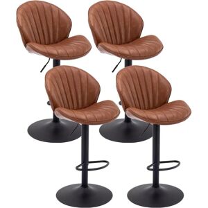 WAHSON OFFICE CHAIRS Bar Stools Set of 4 in pu Leather Breakfast Counter Chairs Height Adjustable with Shell-Shaped Backrest Swivel Bar Chairs for Home Bar Restaurant, WAHSON OFFICE CHAIRS Bar Stools Set of 4 in pu Leather Breakfast Counter Chairs Height Adjustable with Shell-Shaped Backrest Swivel Bar Chairs for Home Bar Restaurant,