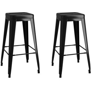 Bar Stools Stackable 2 pcs Black Metal Vidaxl Bar Stools Stackable 2 pcs Black Metal Vidaxl